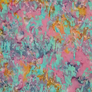 AQUA & PINK ABSTRACT BATIK HANDKERCHIEF