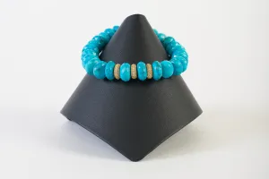 Arizona Turquoise with White Topaz Rondells