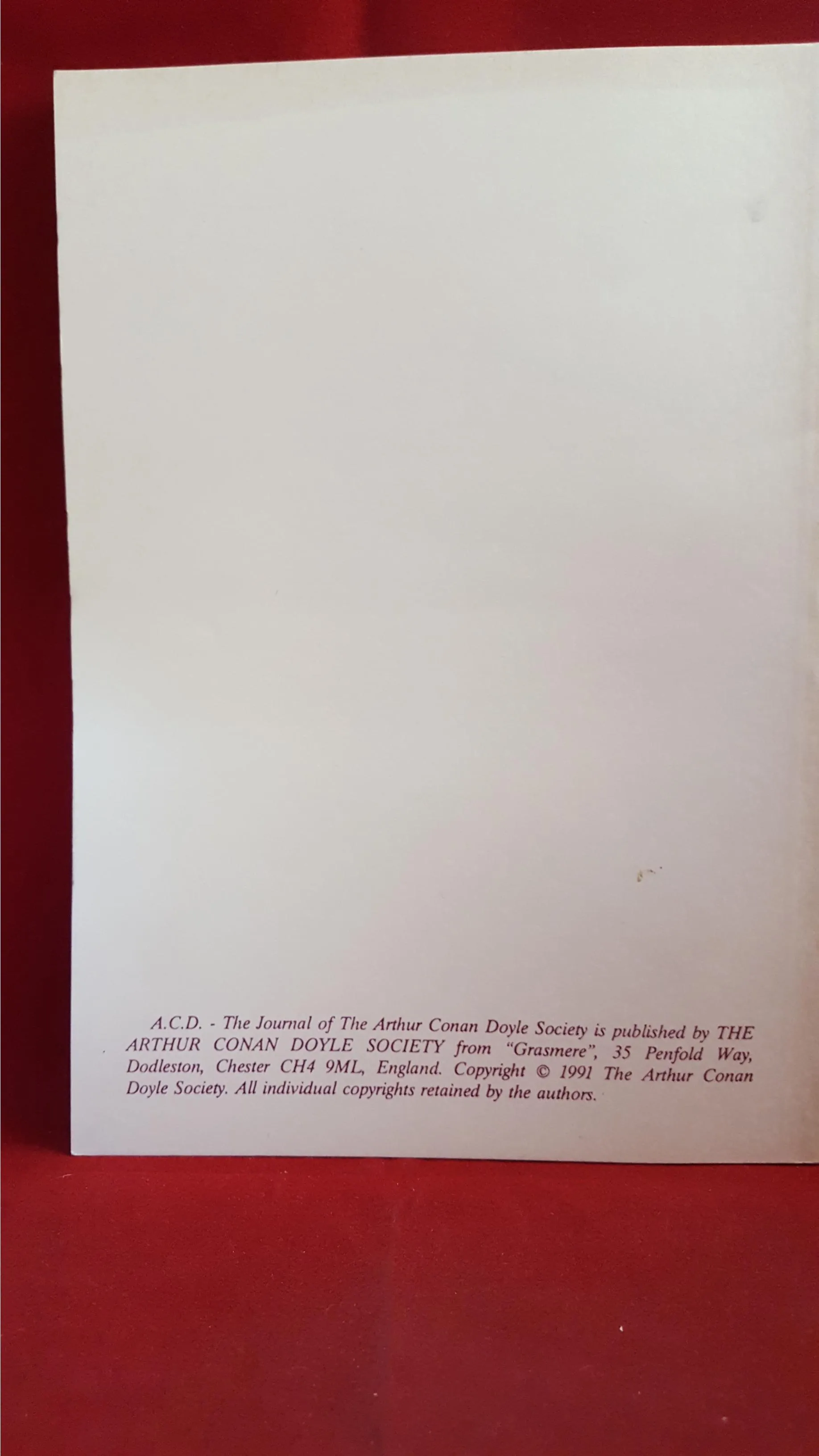 Arthur Conan Doyle - The Journal of, Volume 2, Number 2, Autumn 1991
