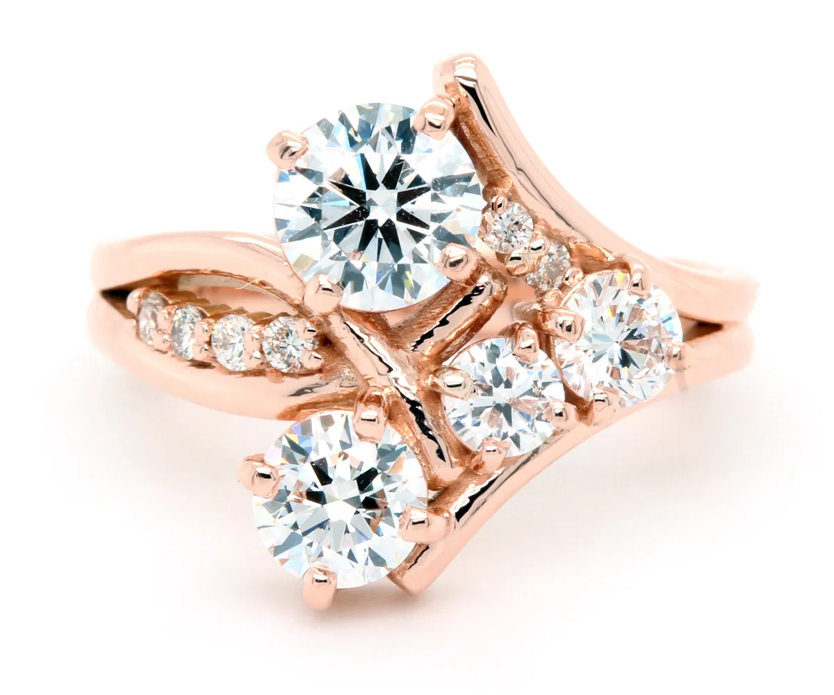 Artistic Asymmetrical Diamond Engagement Ring