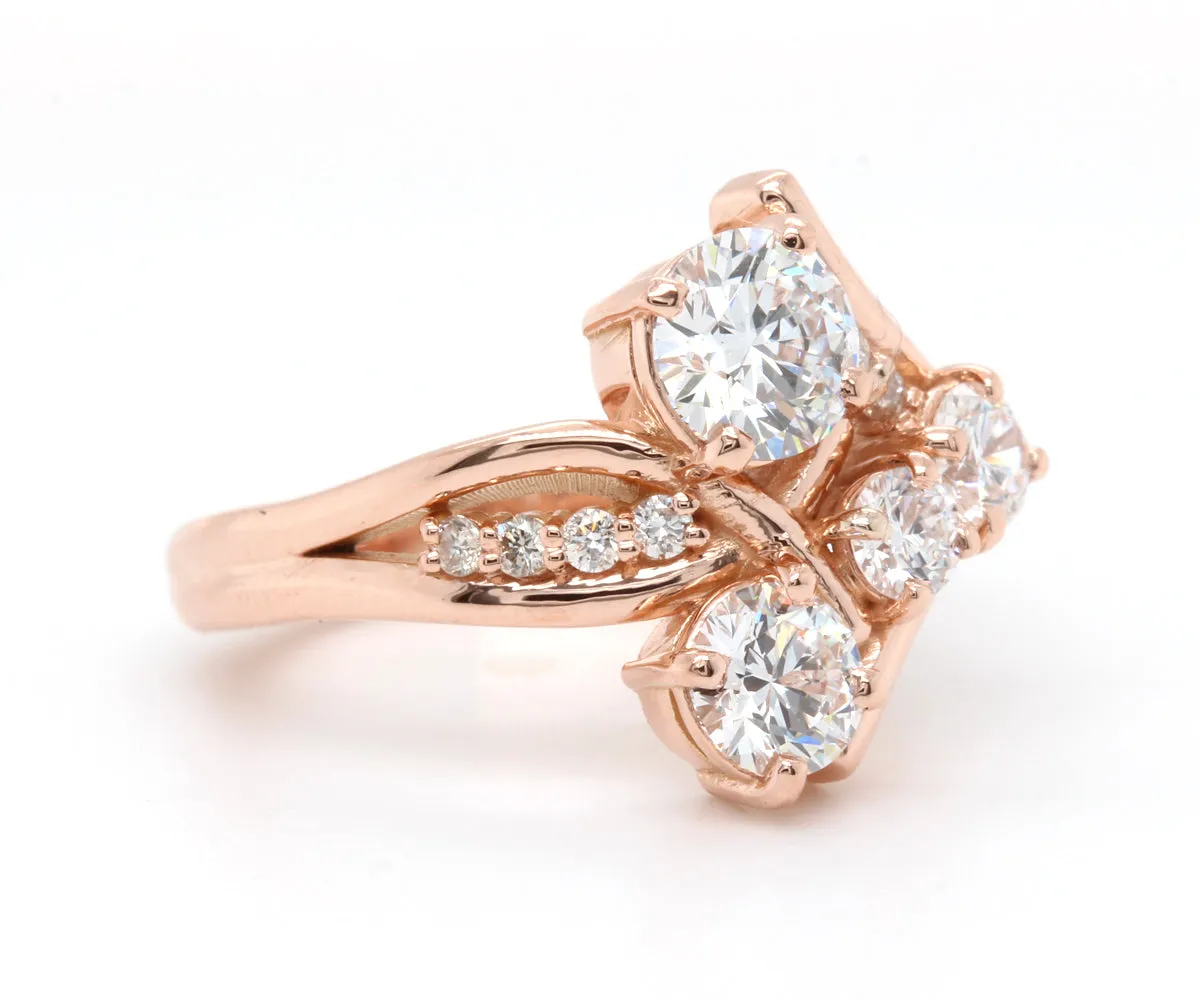 Artistic Asymmetrical Diamond Engagement Ring