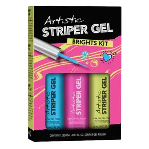 Artistic nail design 3pc striper gel kit - brights