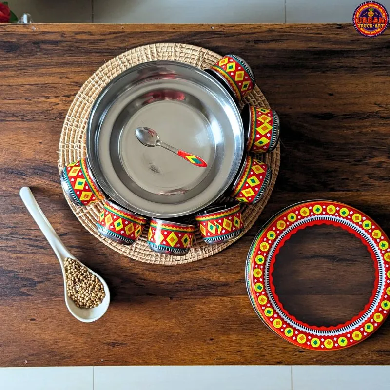 Artistic Red Truck Art Spice Box