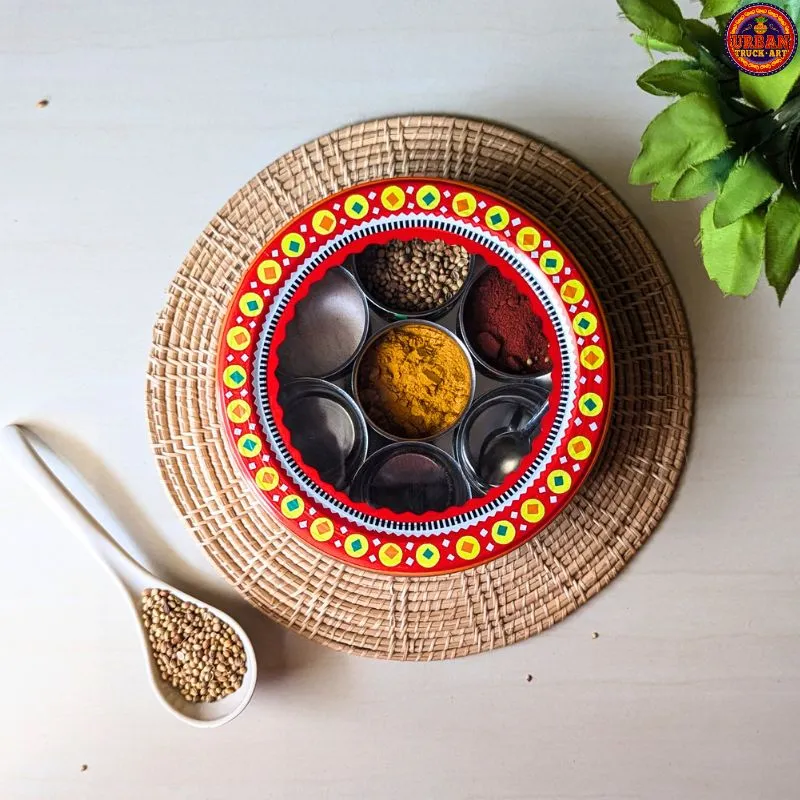 Artistic Red Truck Art Spice Box