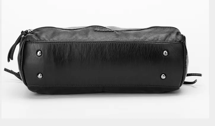 Autumn and winter new Messenger bag washed leather large capacity motorcycle bag handbags shoulder bag ladies big bag