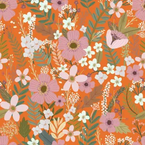 Autumn Friends, Floral Mist in Mango