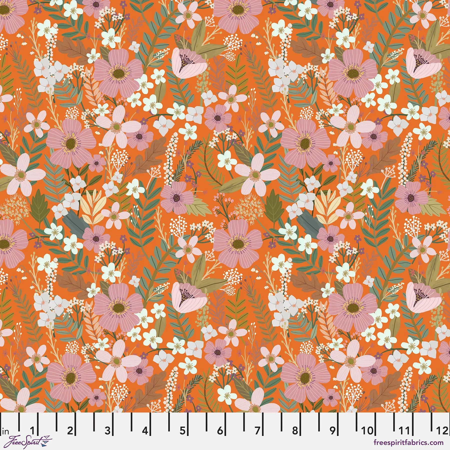 Autumn Friends, Floral Mist in Mango
