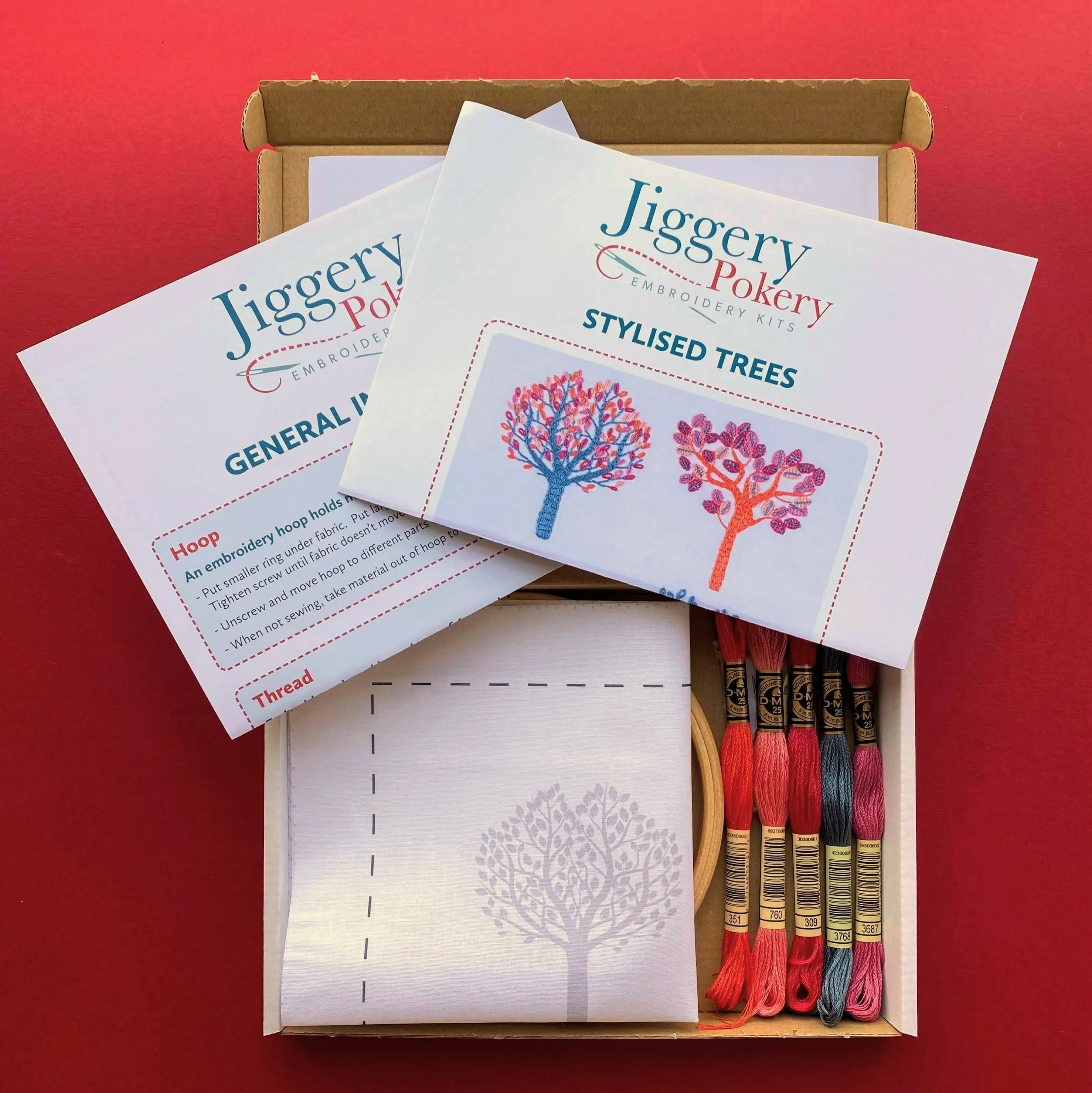 Autumn trees embroidery kit