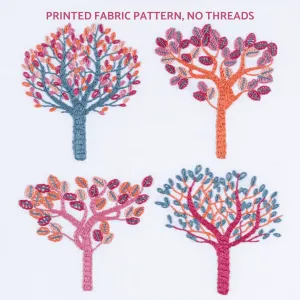 Autumn trees embroidery pattern