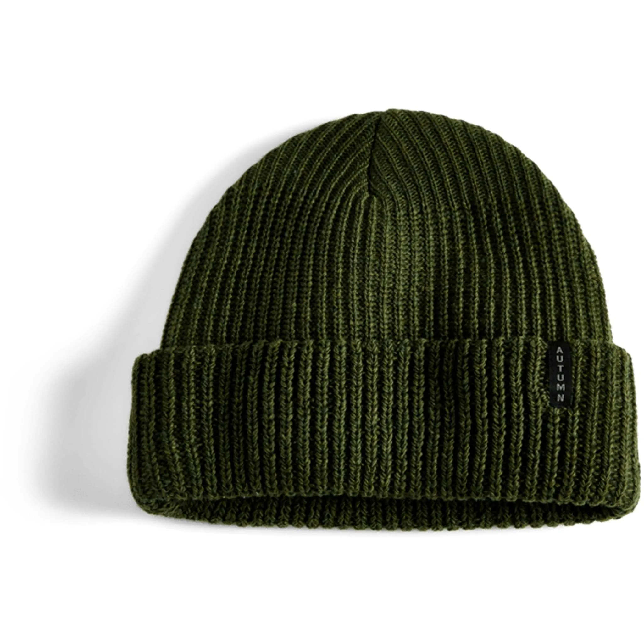 Autumn Wool Ribbed Knit Beanie Army