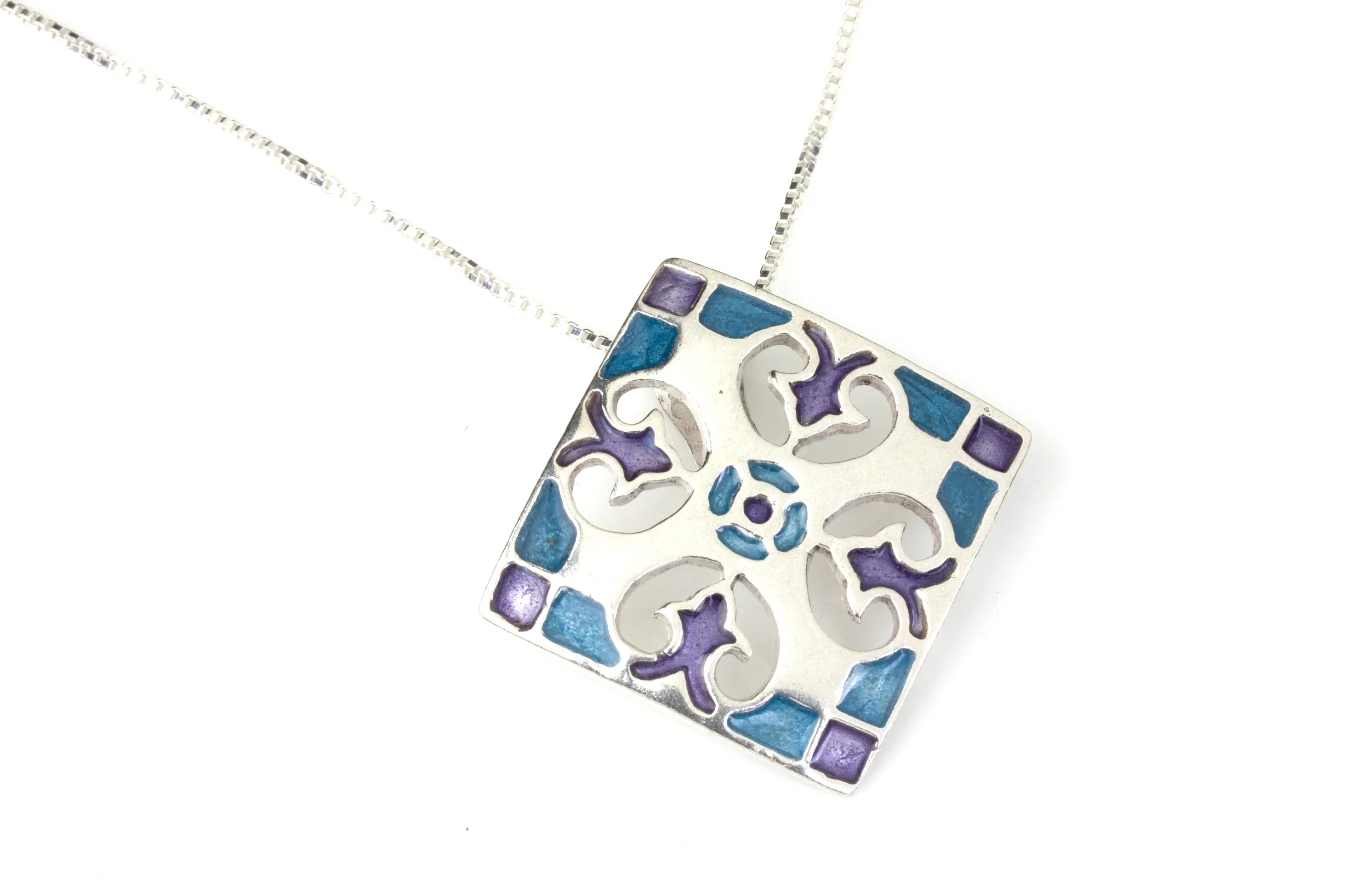Balance Enameled Silver Pendant