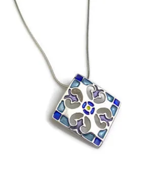 Balance Enameled Silver Pendant