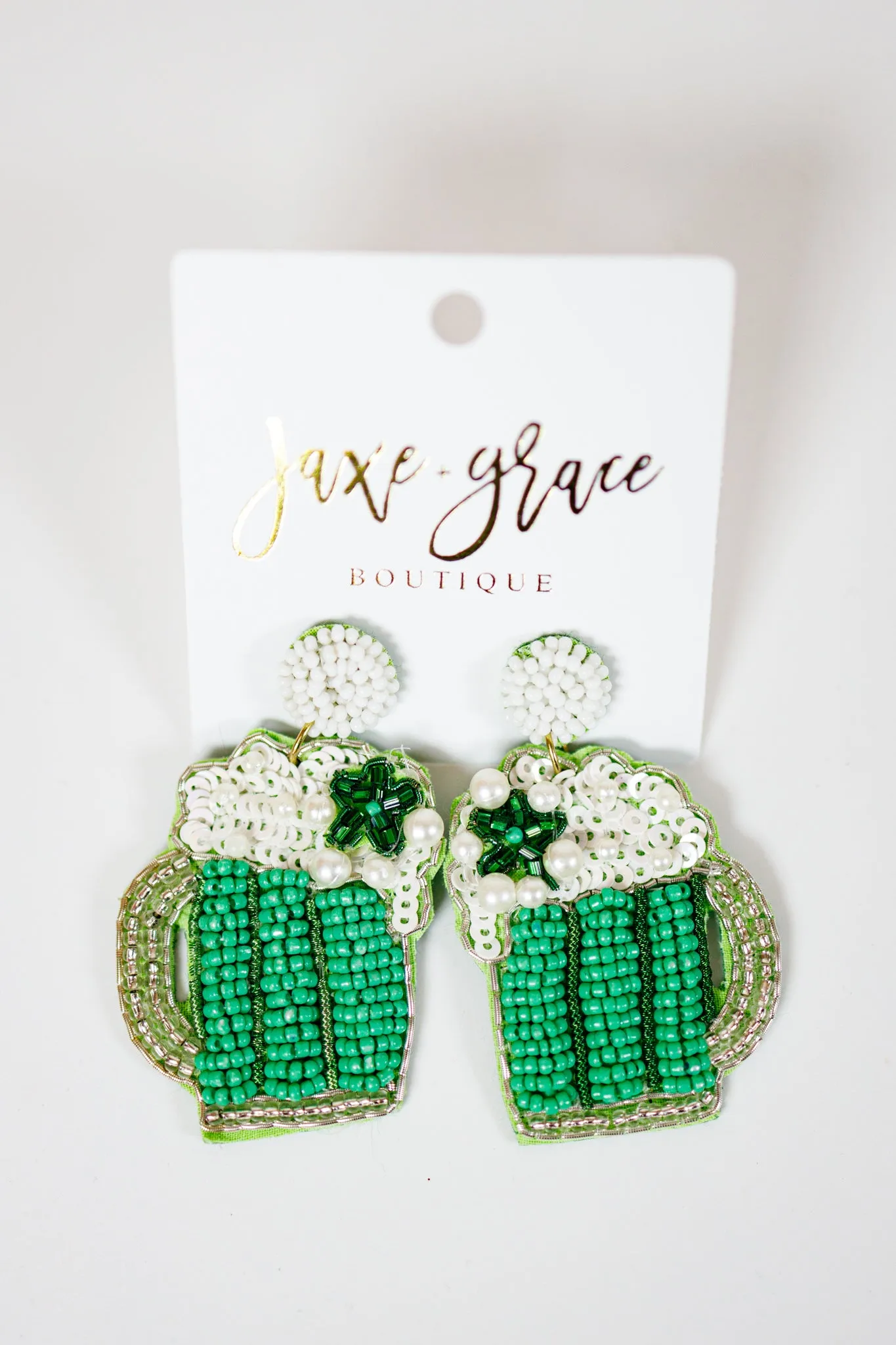 Beaded Irish Mug Earrings