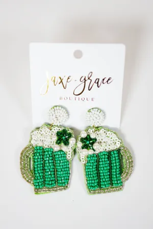 Beaded Irish Mug Earrings