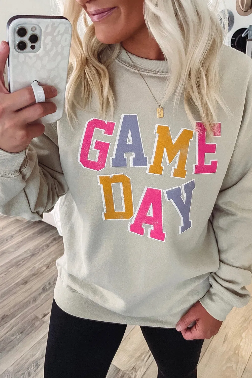 Beige GAME DAY Colorful Monogram Sweatshirt