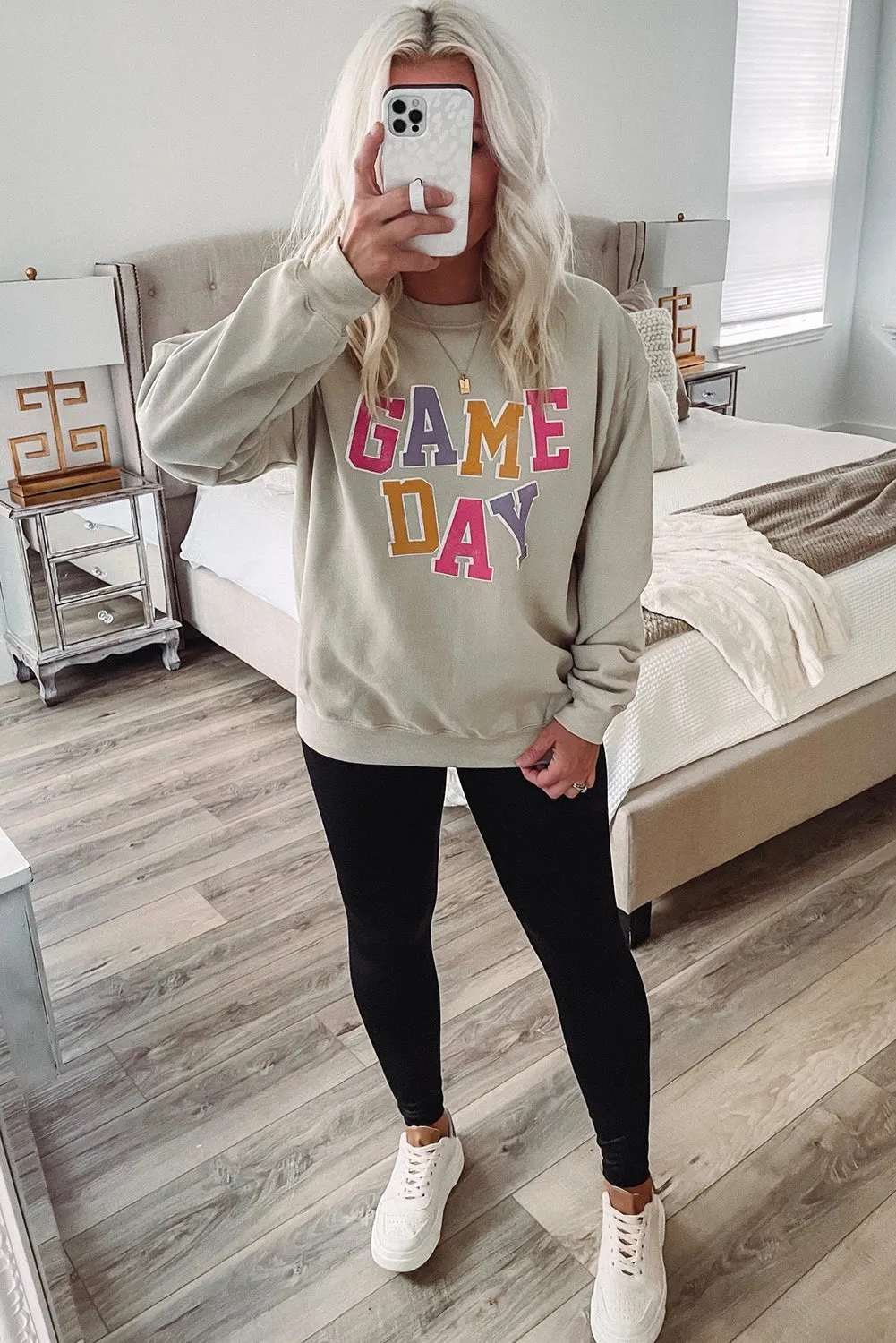 Beige GAME DAY Colorful Monogram Sweatshirt