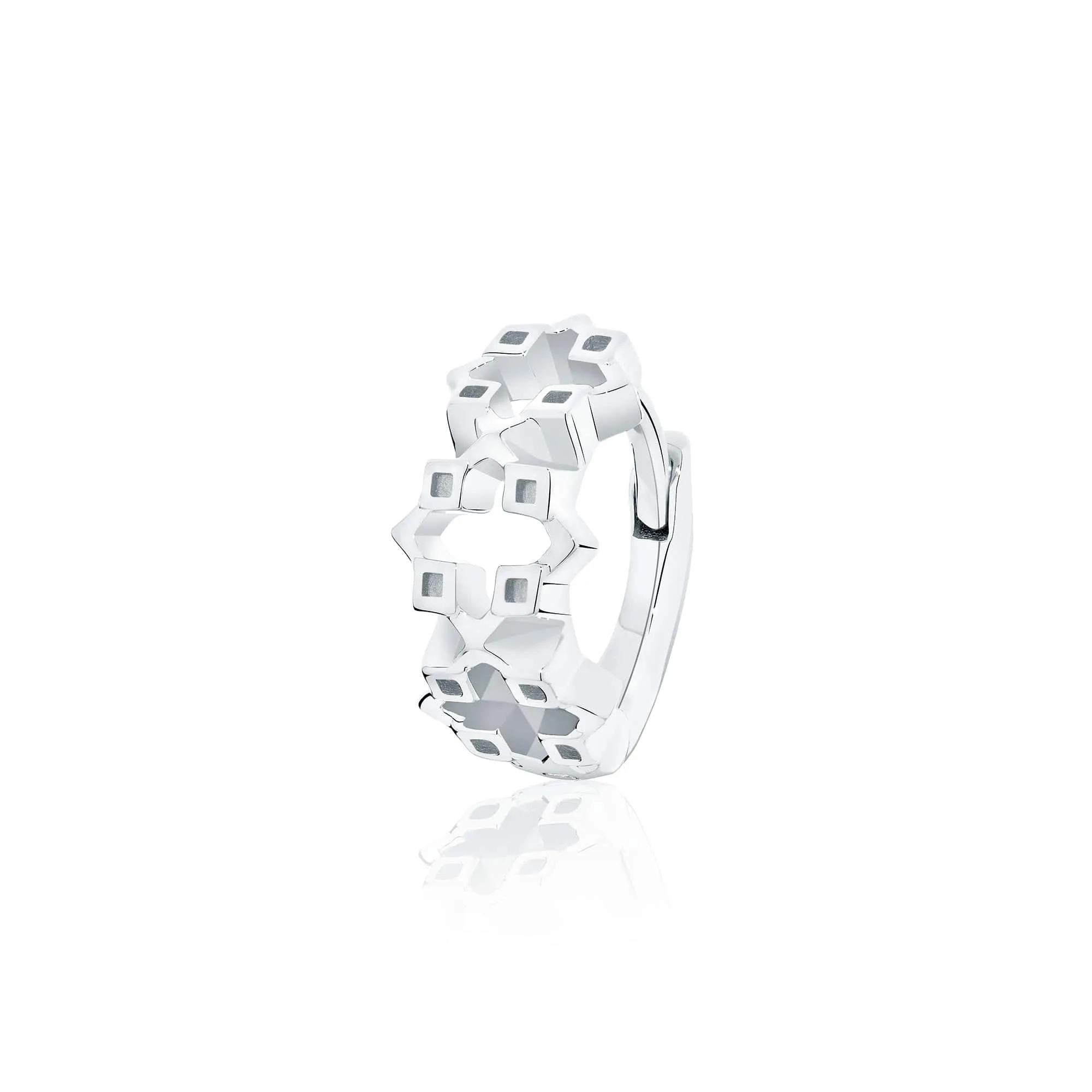 Birks Iconic Silver Muse Huggie Earrings