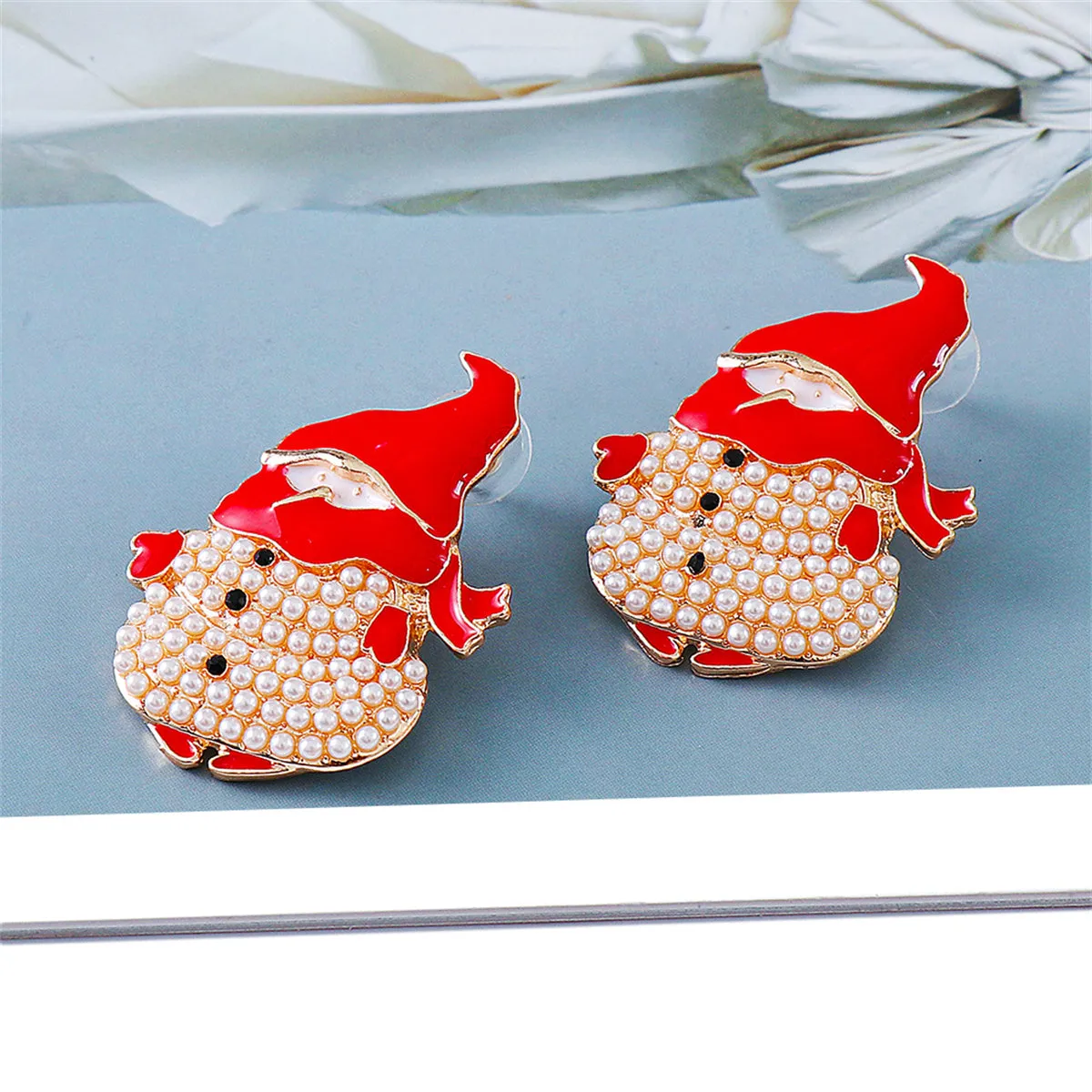 Black Cubic Zirconia & Pearl 18K Gold-Plated Snowman Stud Earrings