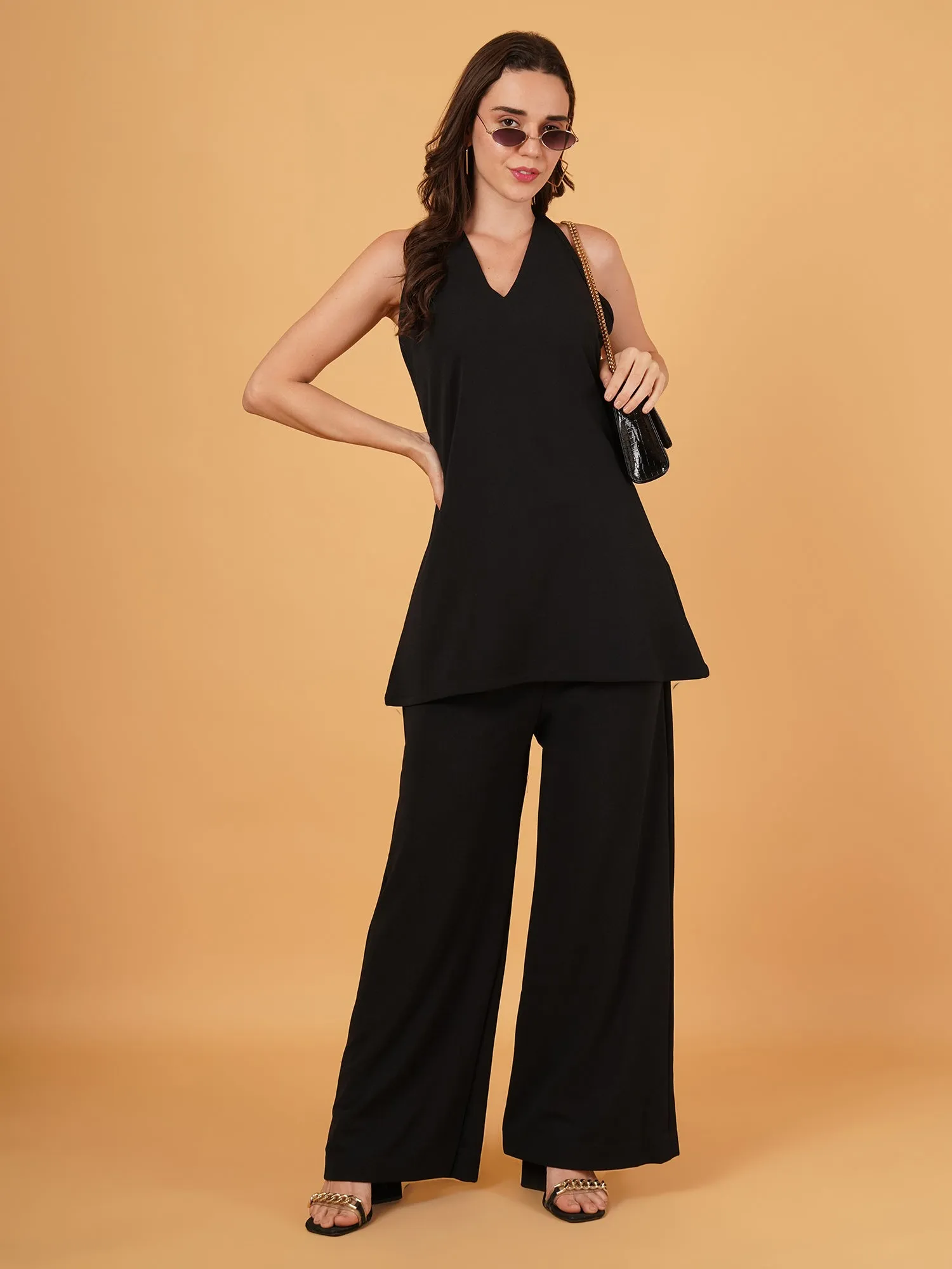 Black Halter Neck Co-ord Set