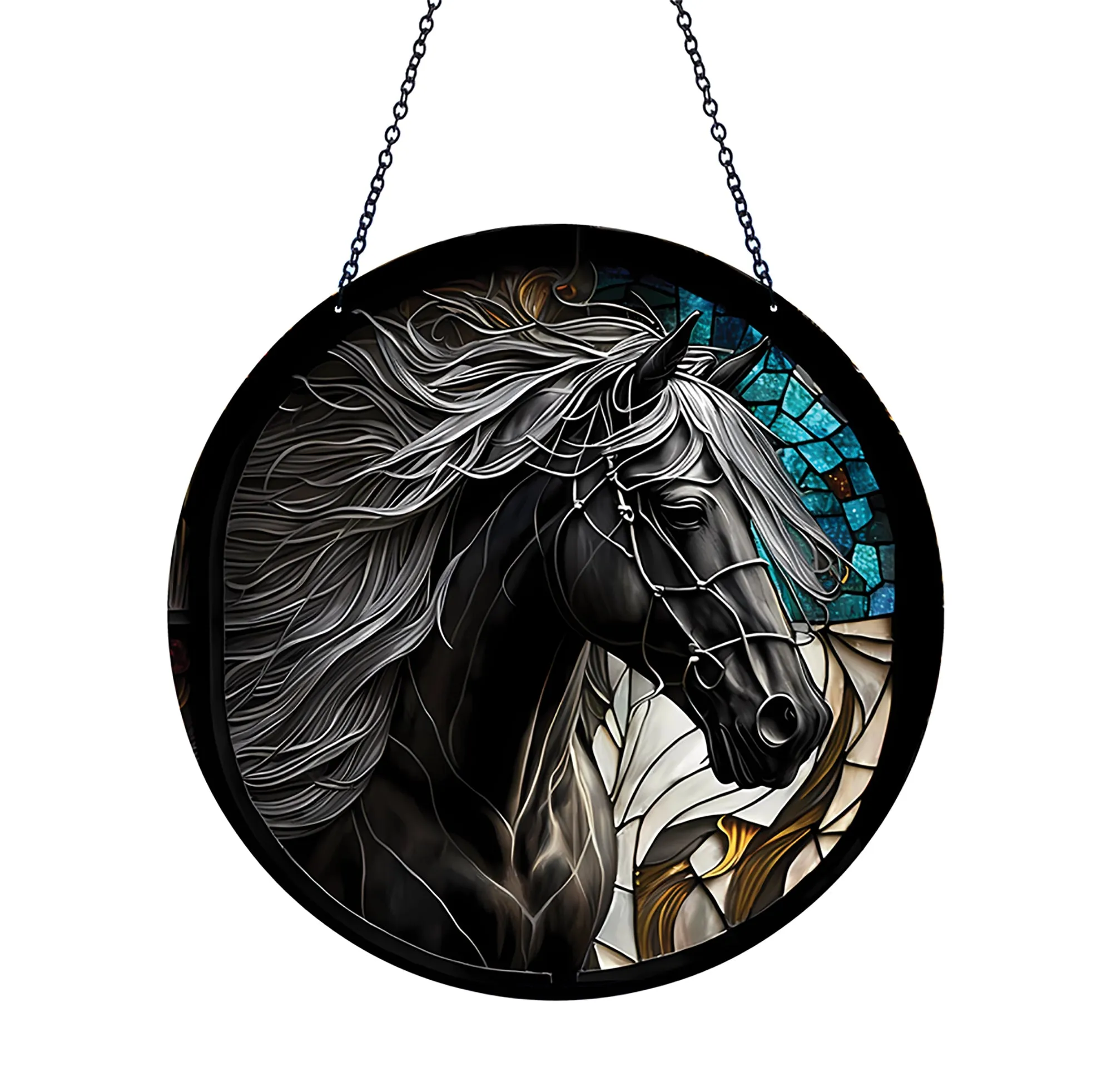 Black Horse Acrylic Suncatcher with Chain #SC202 by d'ears