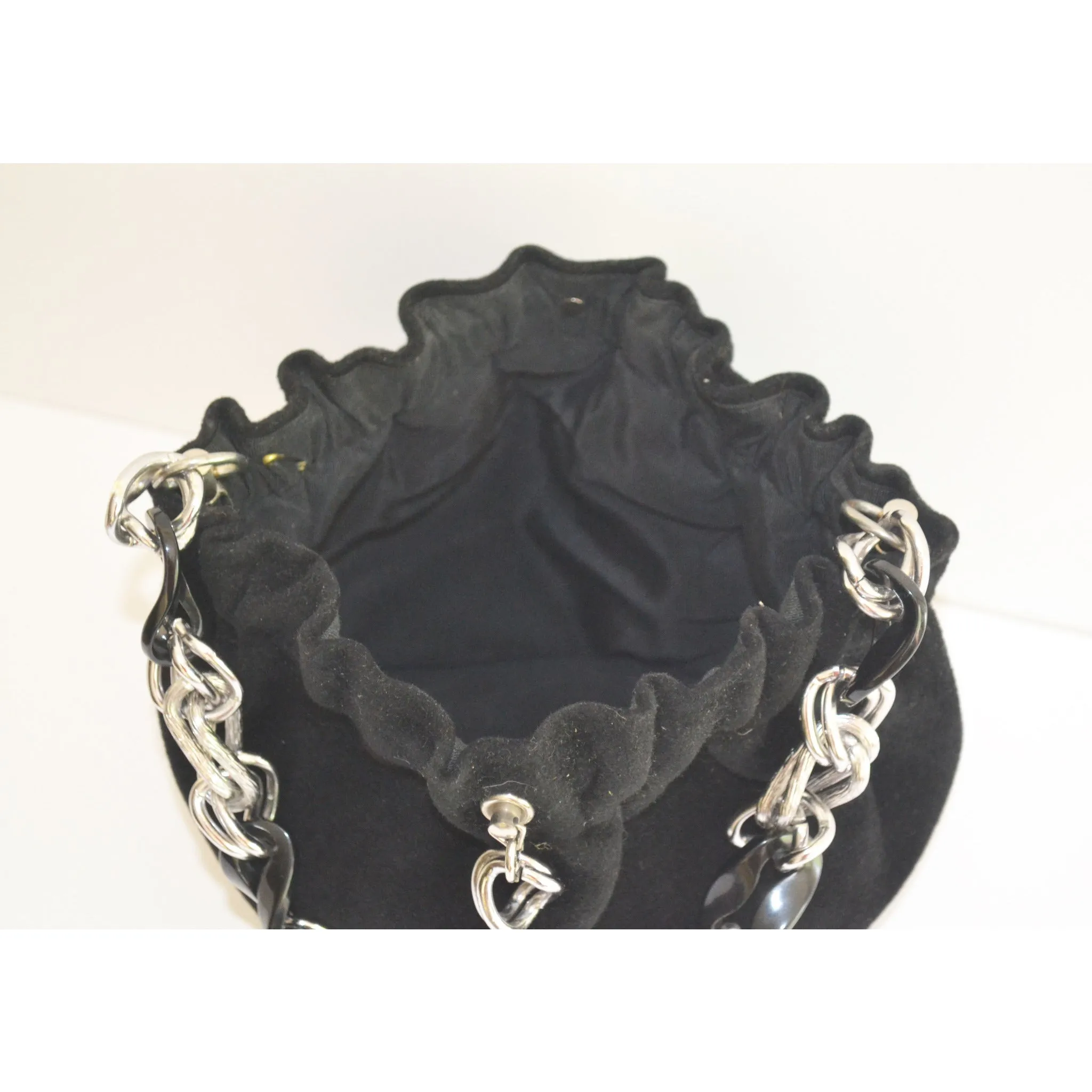 Black Velvet Chain Purse By Morris Moskowitz