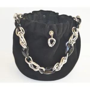 Black Velvet Chain Purse By Morris Moskowitz