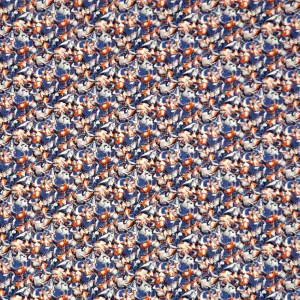 BLUE & RED ABSTRACT PRINT 'ALBA' LIBERTY LAWN COTTON HANDKERCHIEF