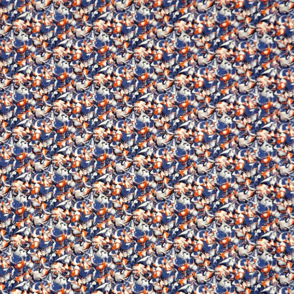 BLUE & RED ABSTRACT PRINT 'ALBA' LIBERTY LAWN COTTON HANDKERCHIEF