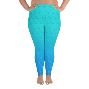 Blue Ghost Sparkle Plus Size Leggings (Women's 2XL-6XL)
