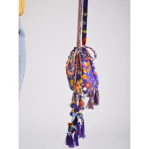 Blushing Couture by Shafali Purple Floral Printed Potli Bag