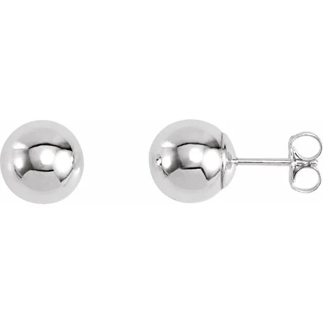 Bright Finish Ball Earrings