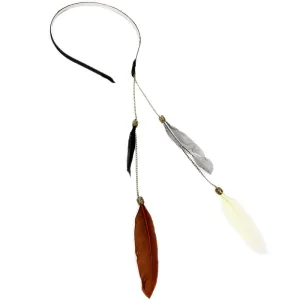 Brown Chain Feather Headband