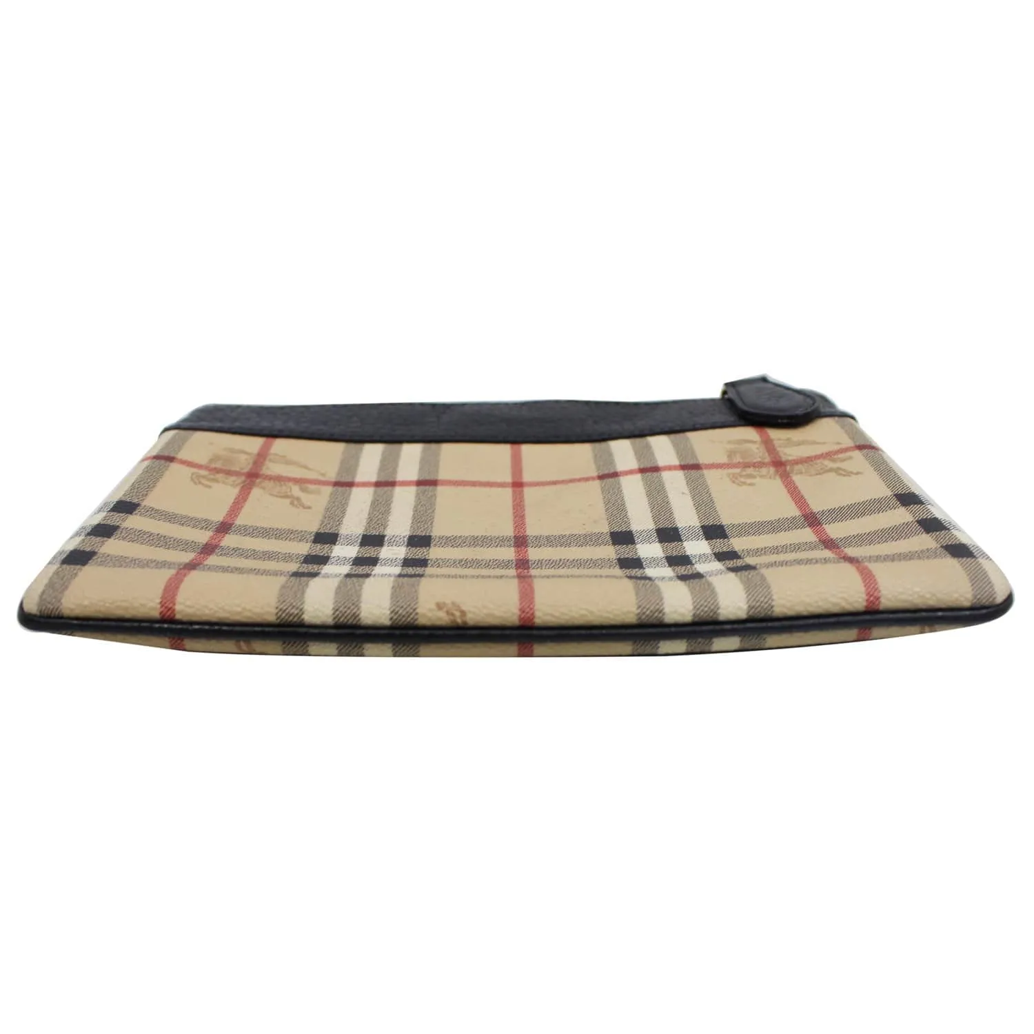 BURBERRY Nova Vintage Check Leather Zippy Pouch Beige