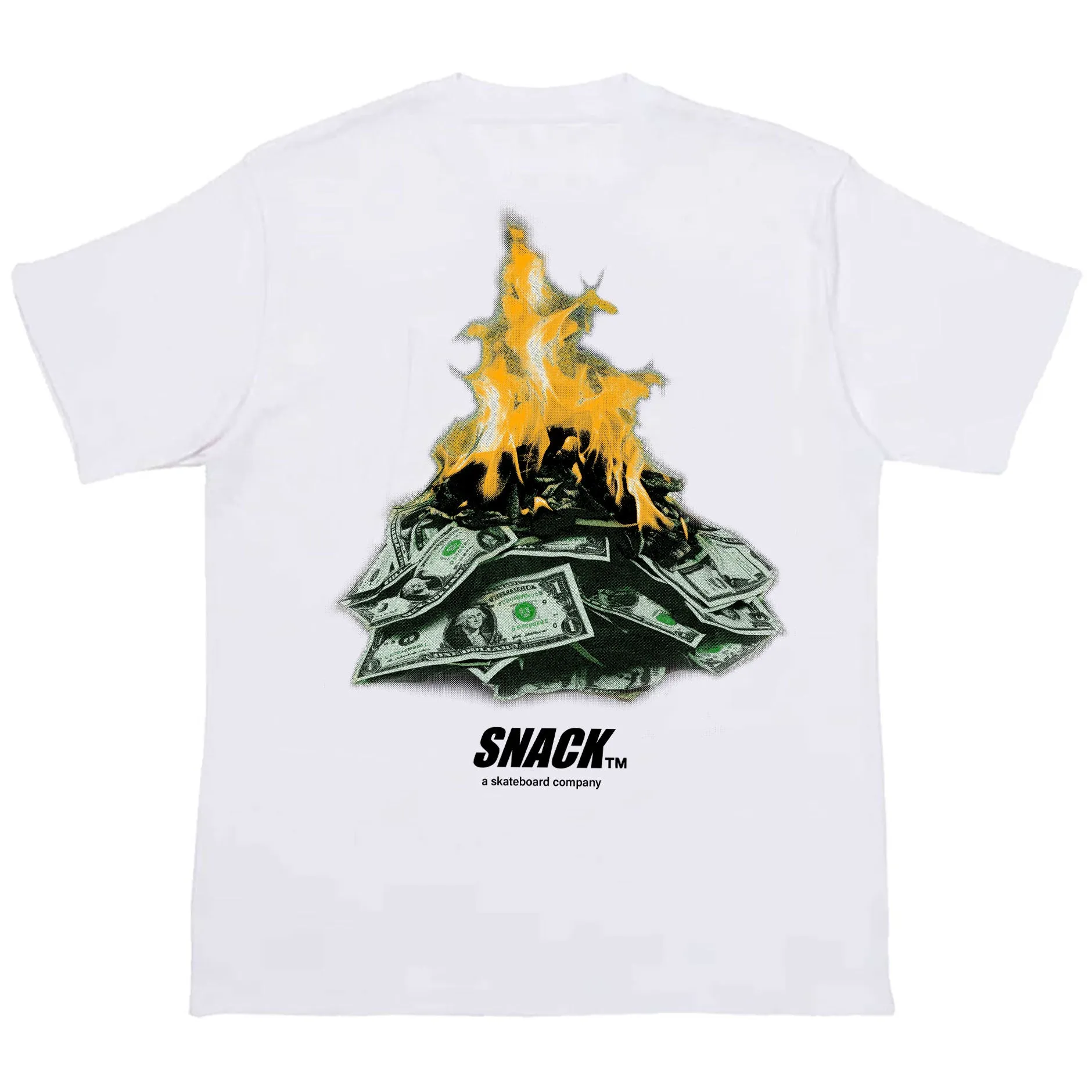 BURNING MONEY TEE - WHITE