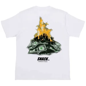 BURNING MONEY TEE - WHITE