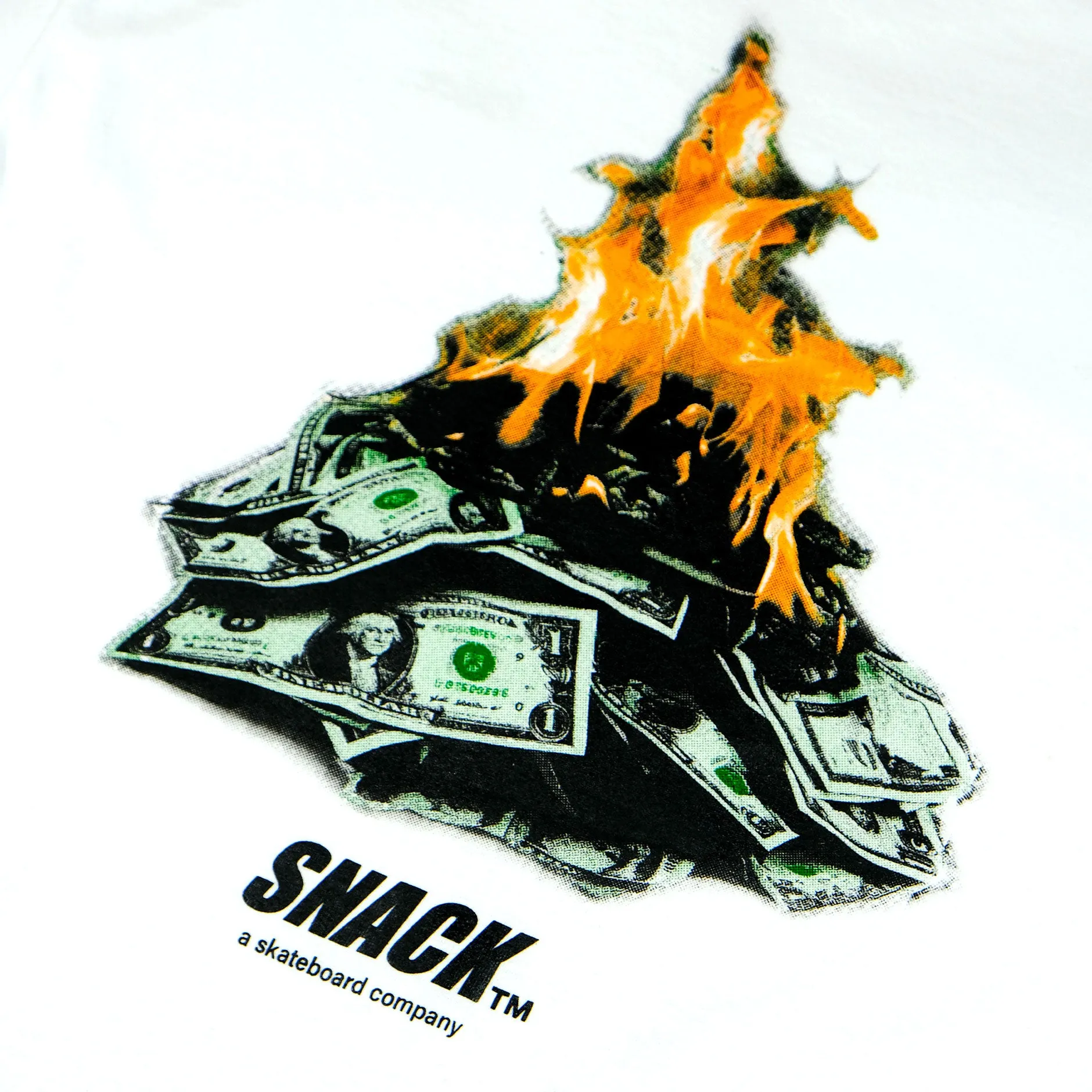 BURNING MONEY TEE - WHITE