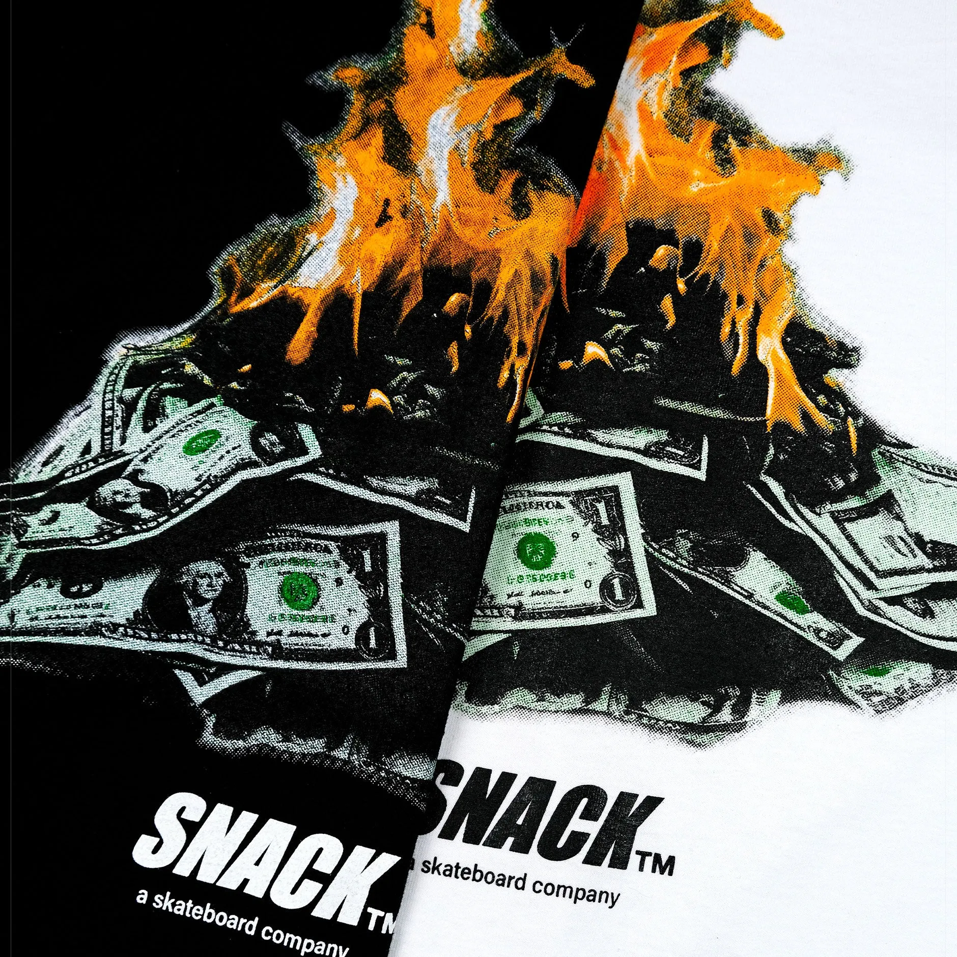 BURNING MONEY TEE - WHITE