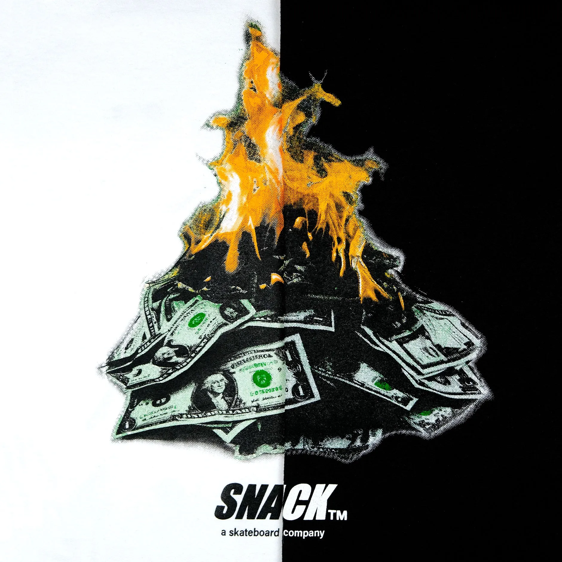 BURNING MONEY TEE - WHITE