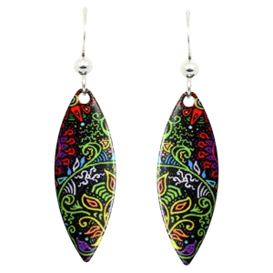 Caribbean Earrings, sterling silver French hooks, Item# 1202