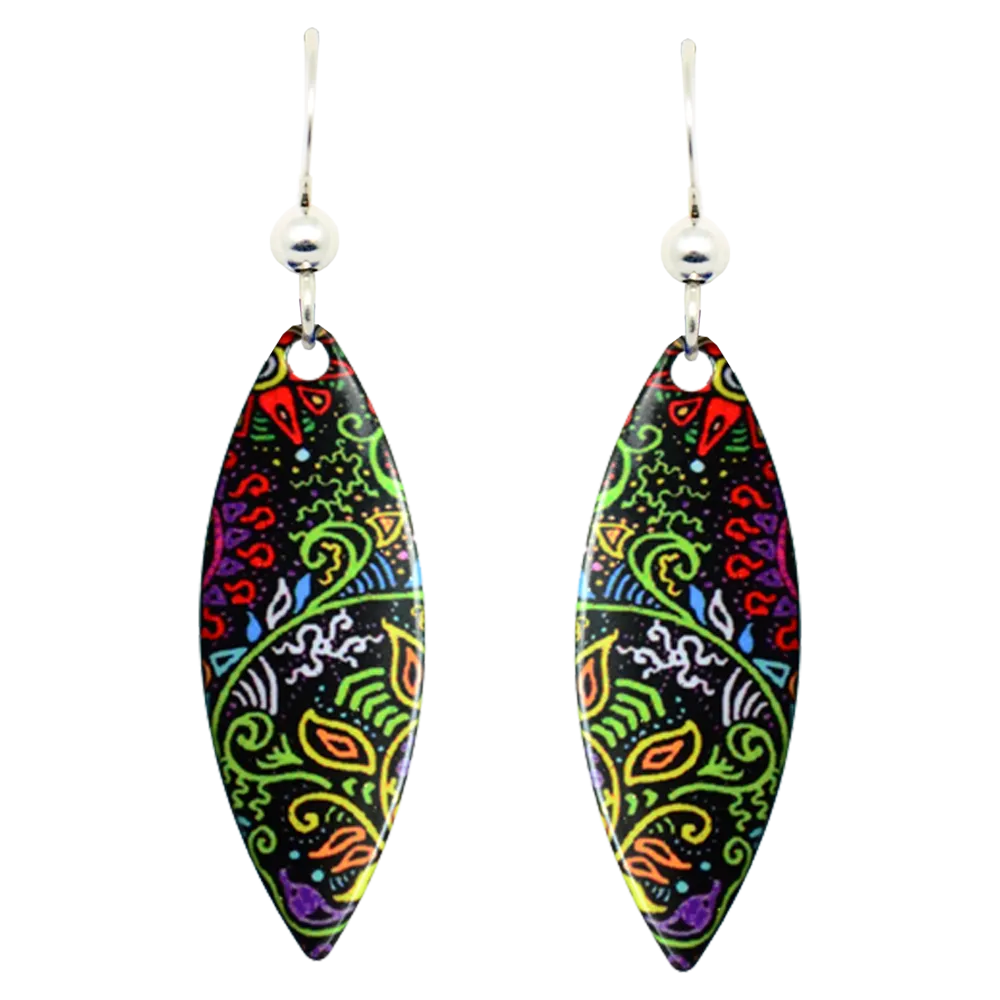 Caribbean Earrings, sterling silver French hooks, Item# 1202