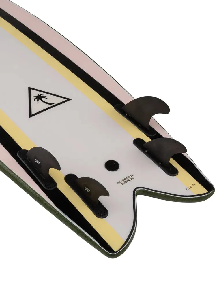 Catch Surf 5'8" Retro Fish Miltary Green/Pink/Grey Hull