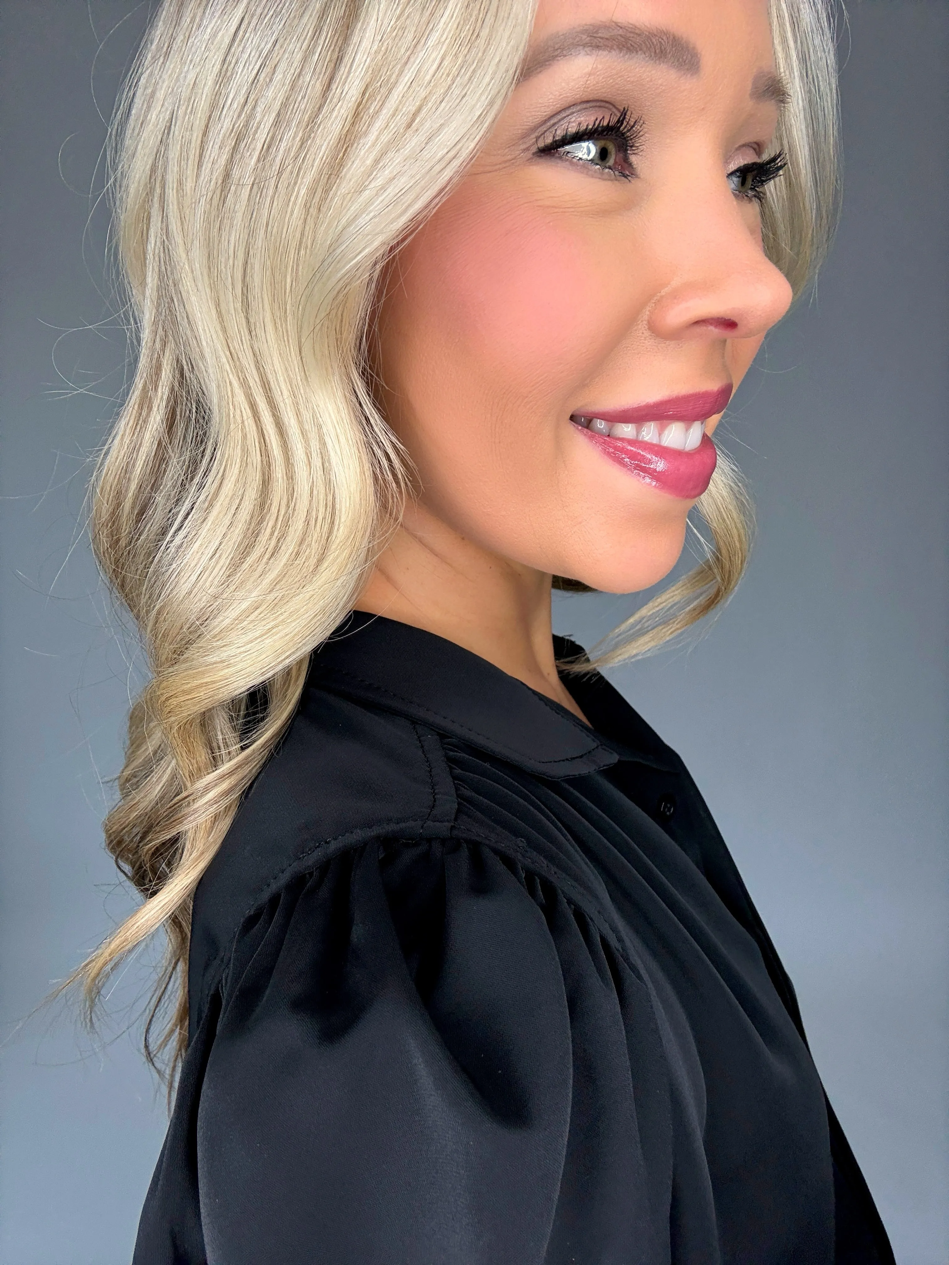 Cate Long Sleeve Ruched Blouse
