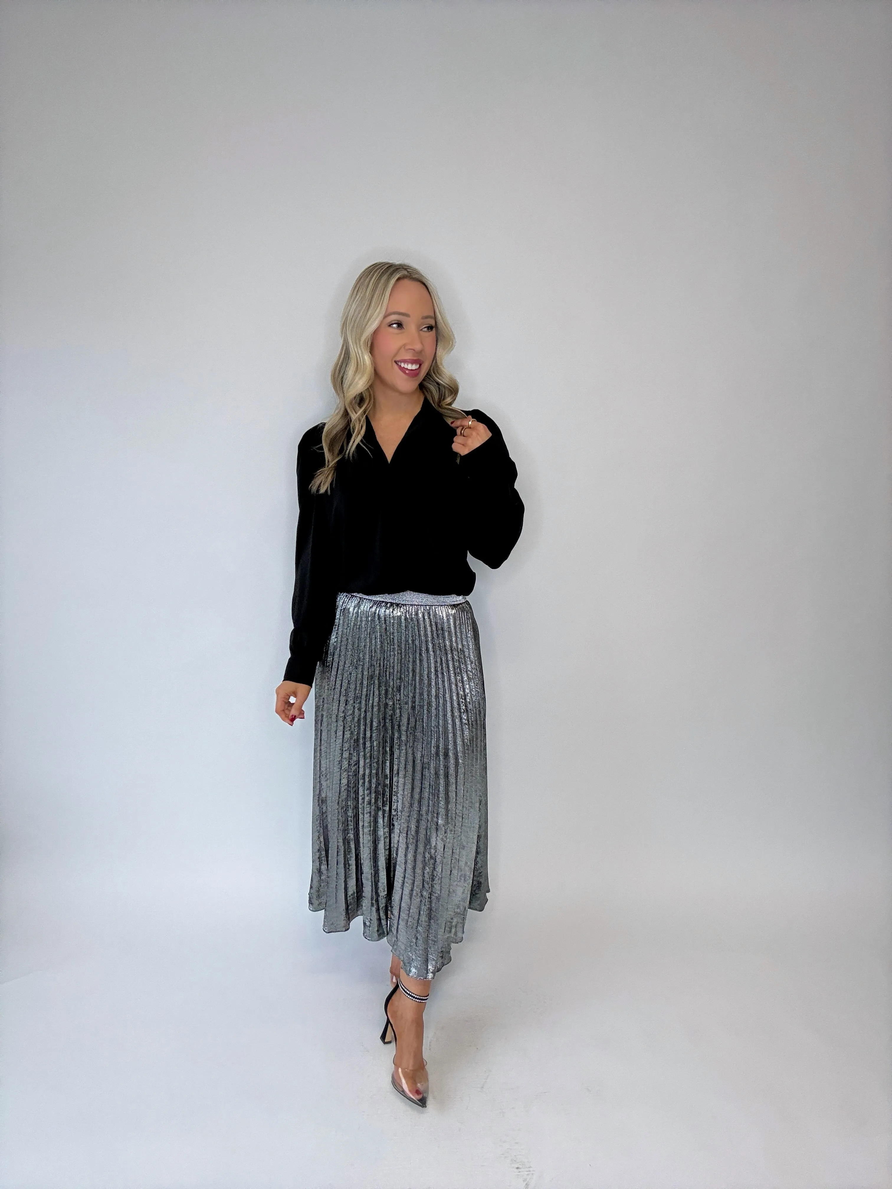 Cate Long Sleeve Ruched Blouse