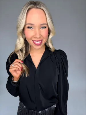 Cate Long Sleeve Ruched Blouse