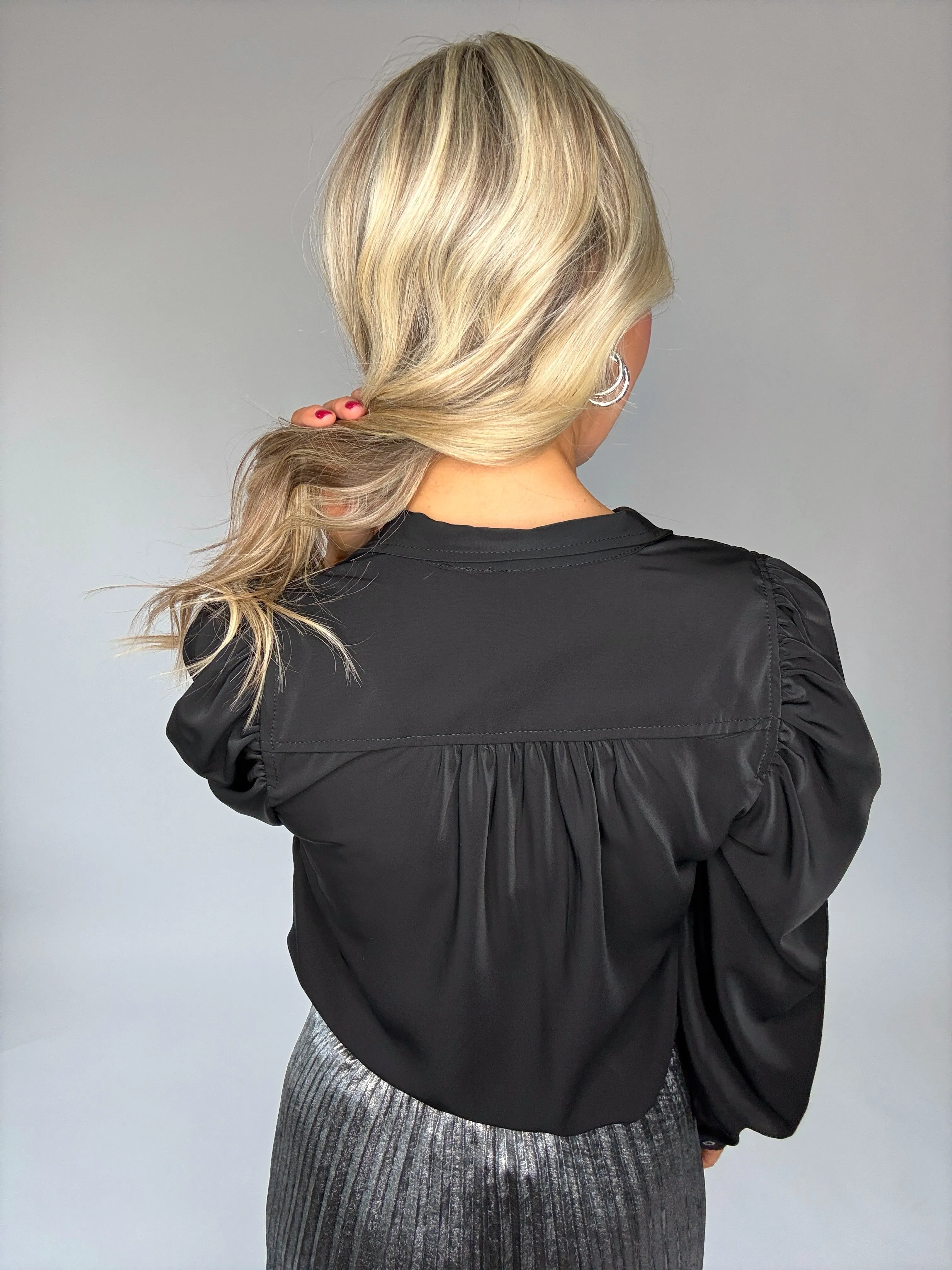 Cate Long Sleeve Ruched Blouse