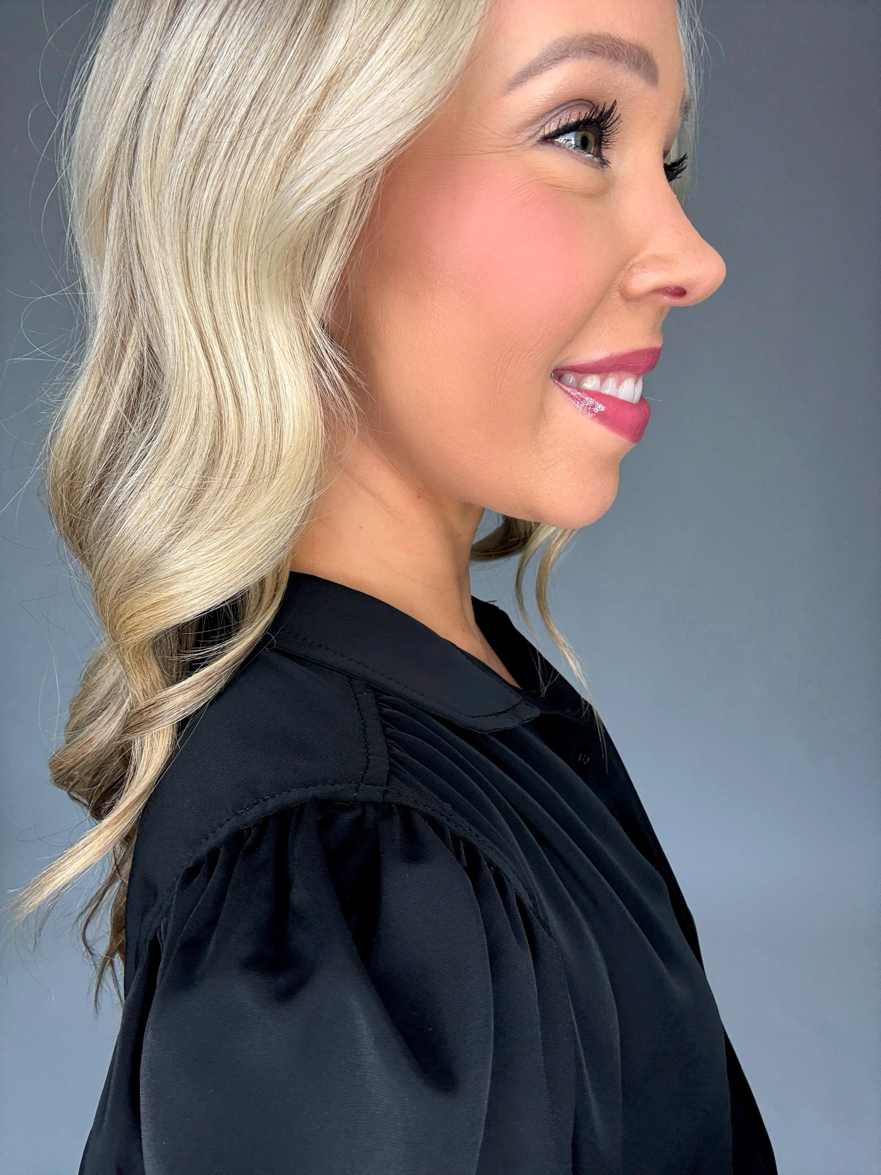 Cate Long Sleeve Ruched Blouse