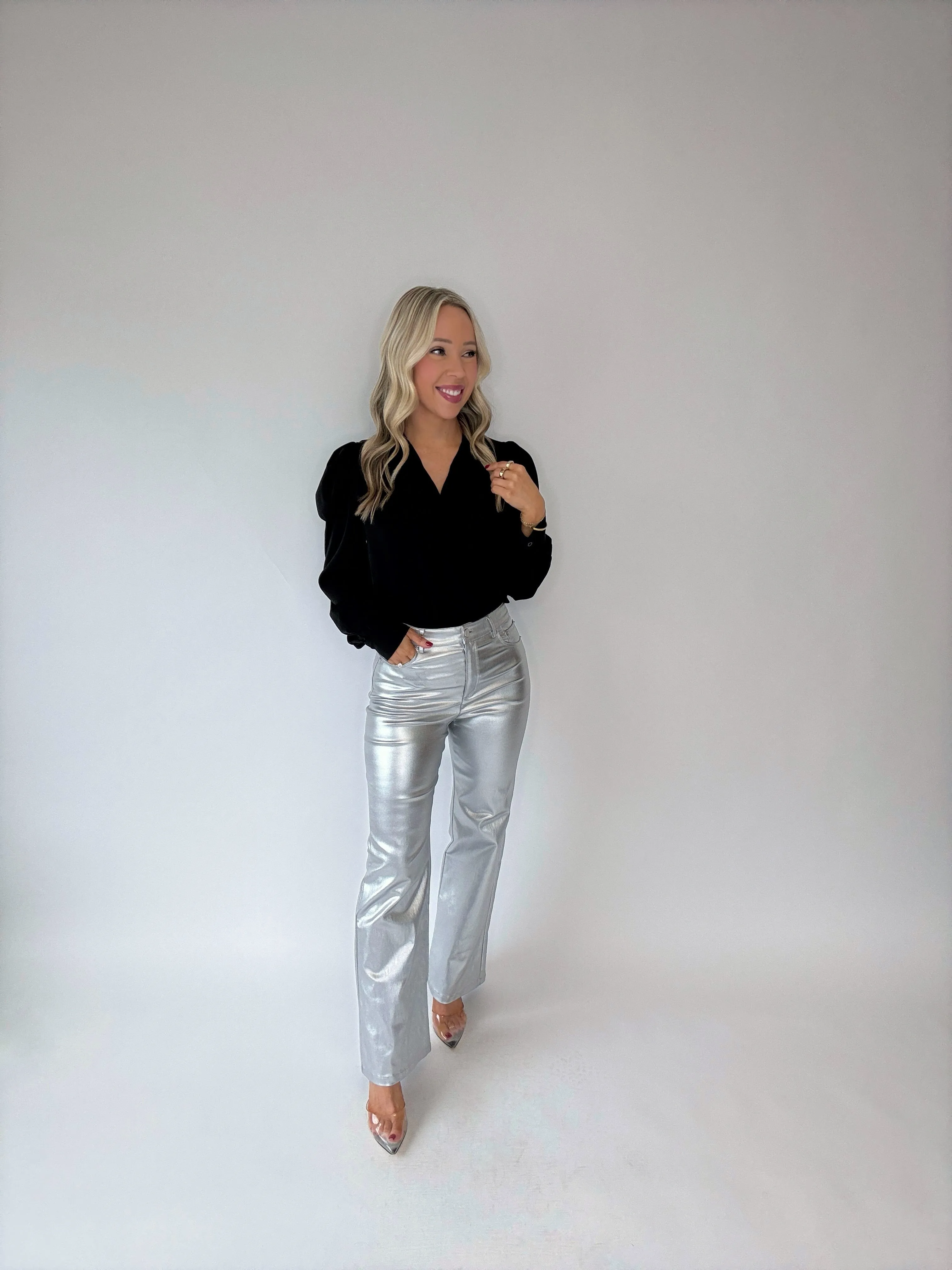 Cate Long Sleeve Ruched Blouse