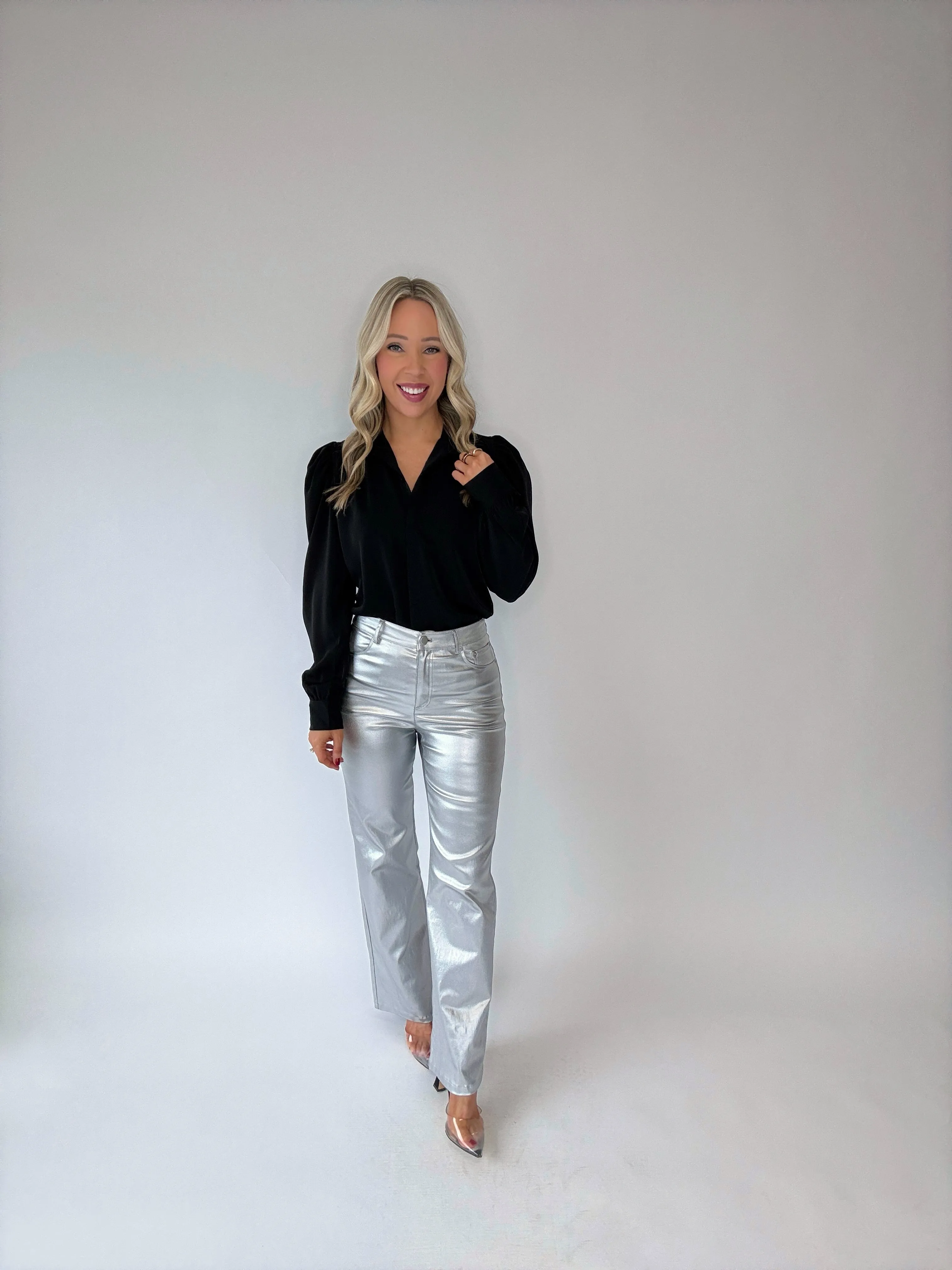 Cate Long Sleeve Ruched Blouse