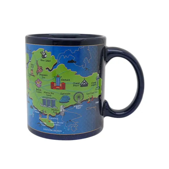 Ceramic 10oz Blue Mug - Iconic Spore Map