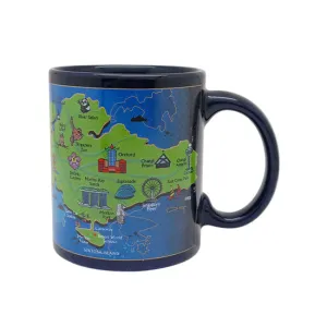 Ceramic 10oz Blue Mug - Iconic Spore Map